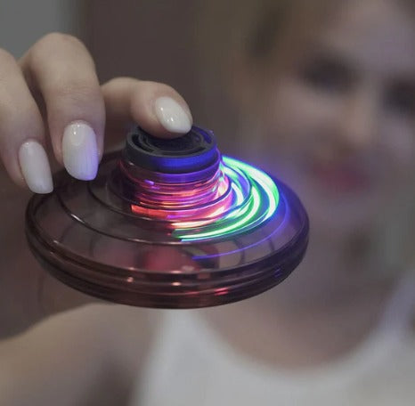 Mini OVNI con Luz Spinner con carga USB-Negro - additional image 1
